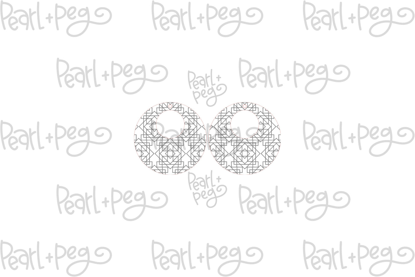 Circle Hooped Squared Pattern Laser Engraved Earrings Digital Download