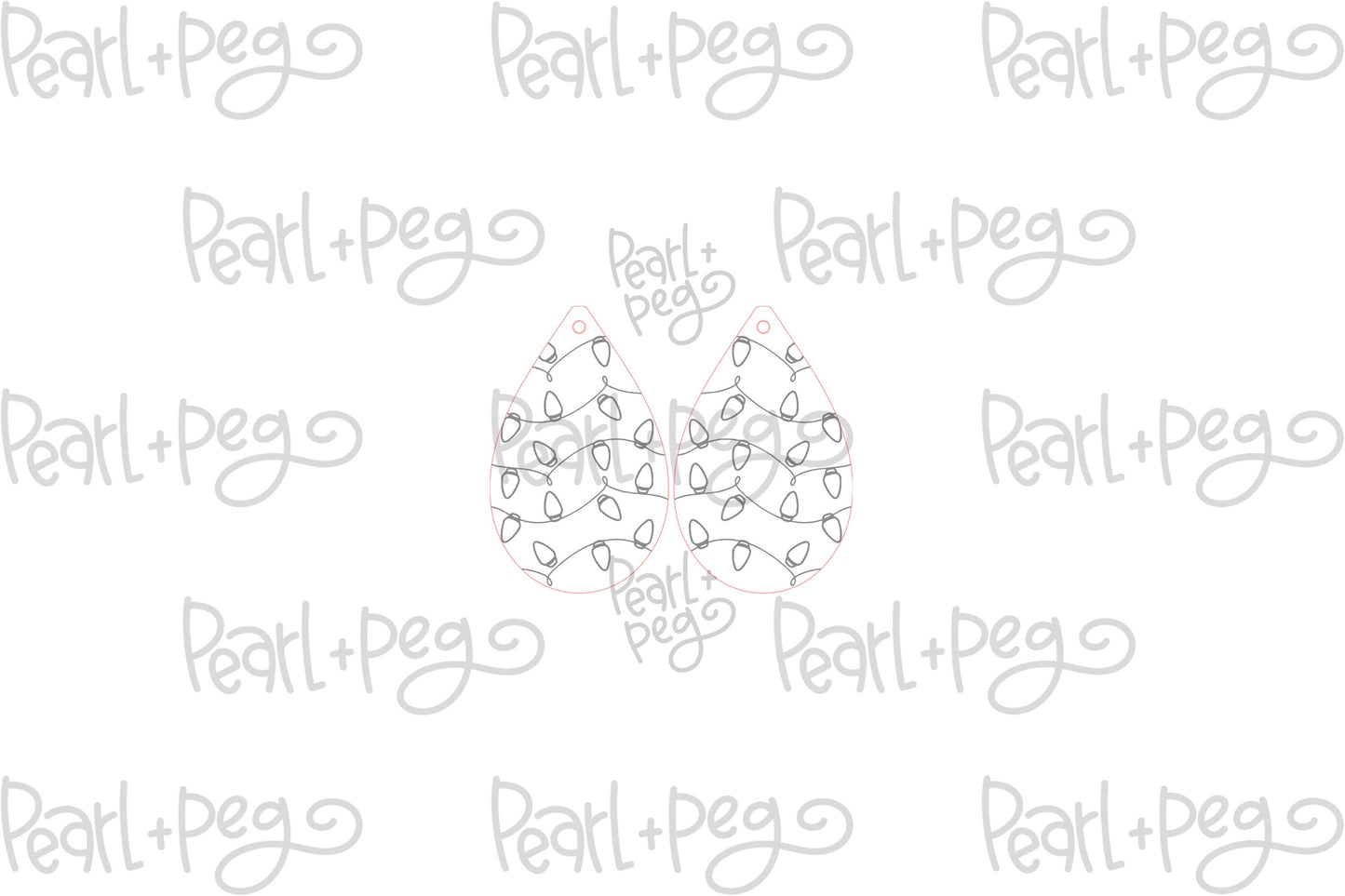 Strung Lights Drop Laser Engraved Earrings Digital Download