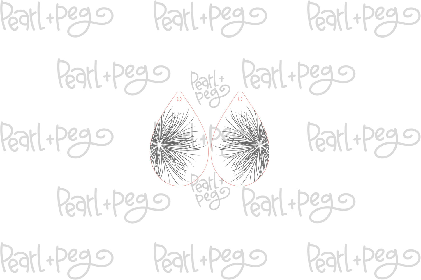 Wispy Floral Drop Laser Engraved Earrings Digital Download