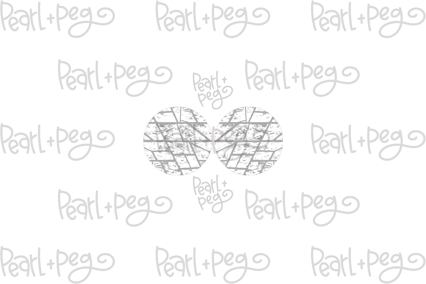 Grunge Round Laser Engraved Earrings Digital Download