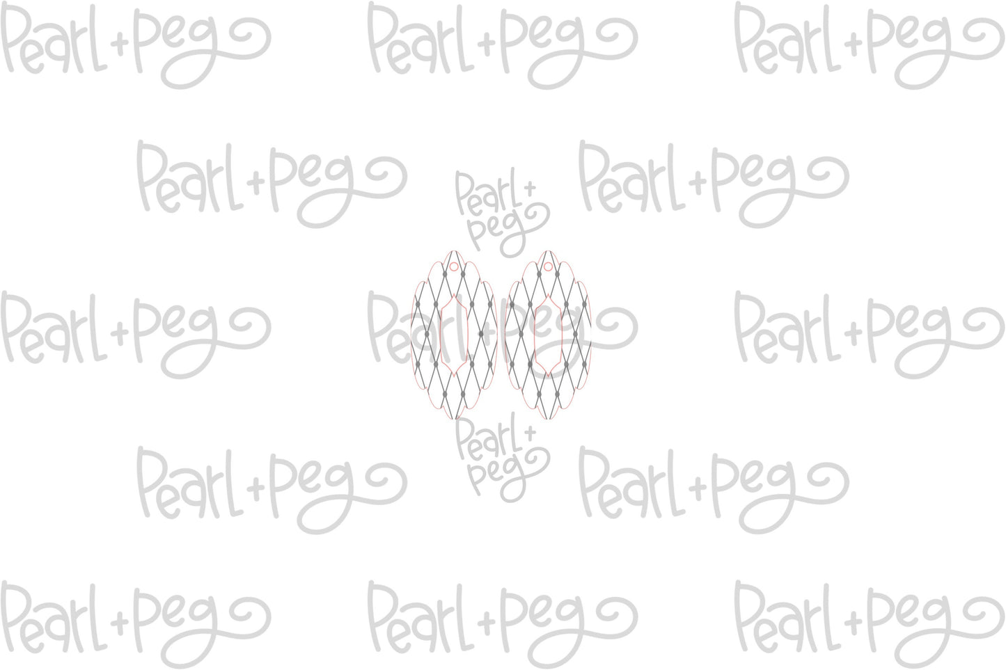 Striped Scalloped Hoop Laser Engraved Earrings Digital Download