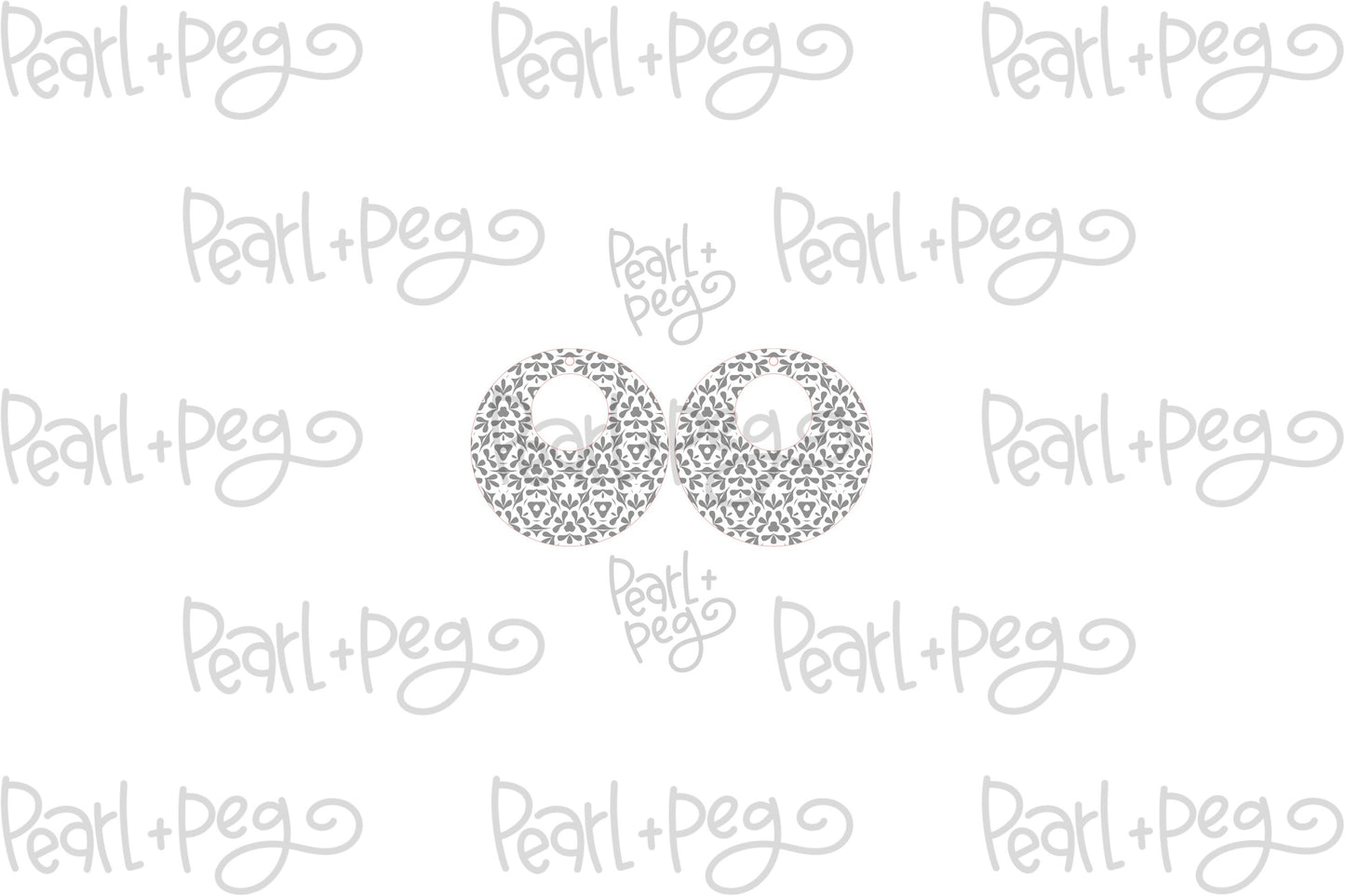 Geometric Leaves Hoop Laser Engraved Earrings Digital Download