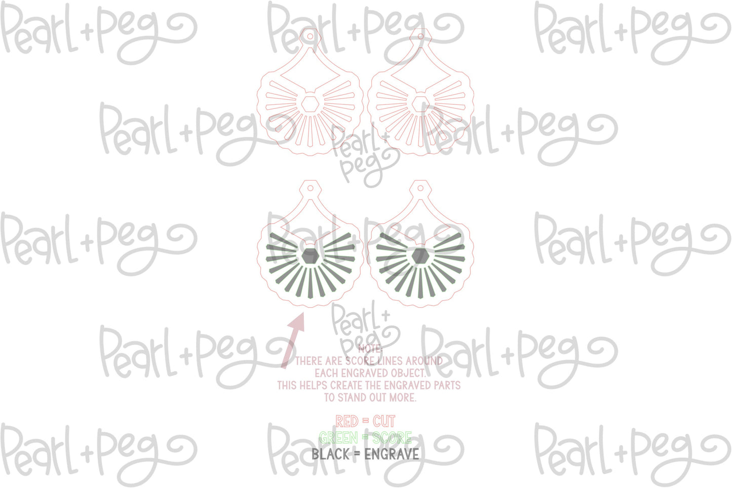 Western Floral Burst Hoop Laser Engraved Earrings Digital Download