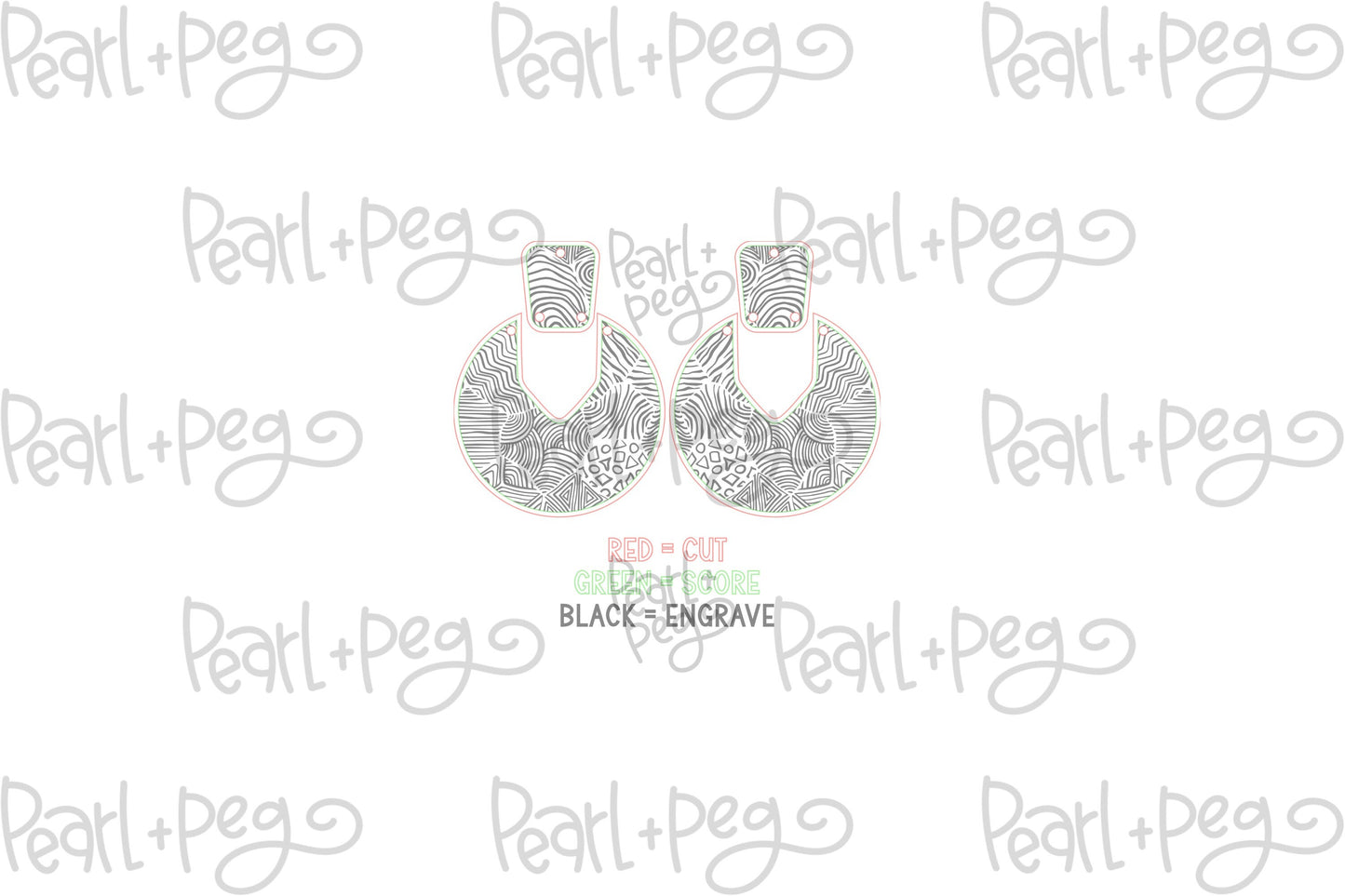 Pattern Mash Up Two Part Laser Engraved Earrings Digital Download