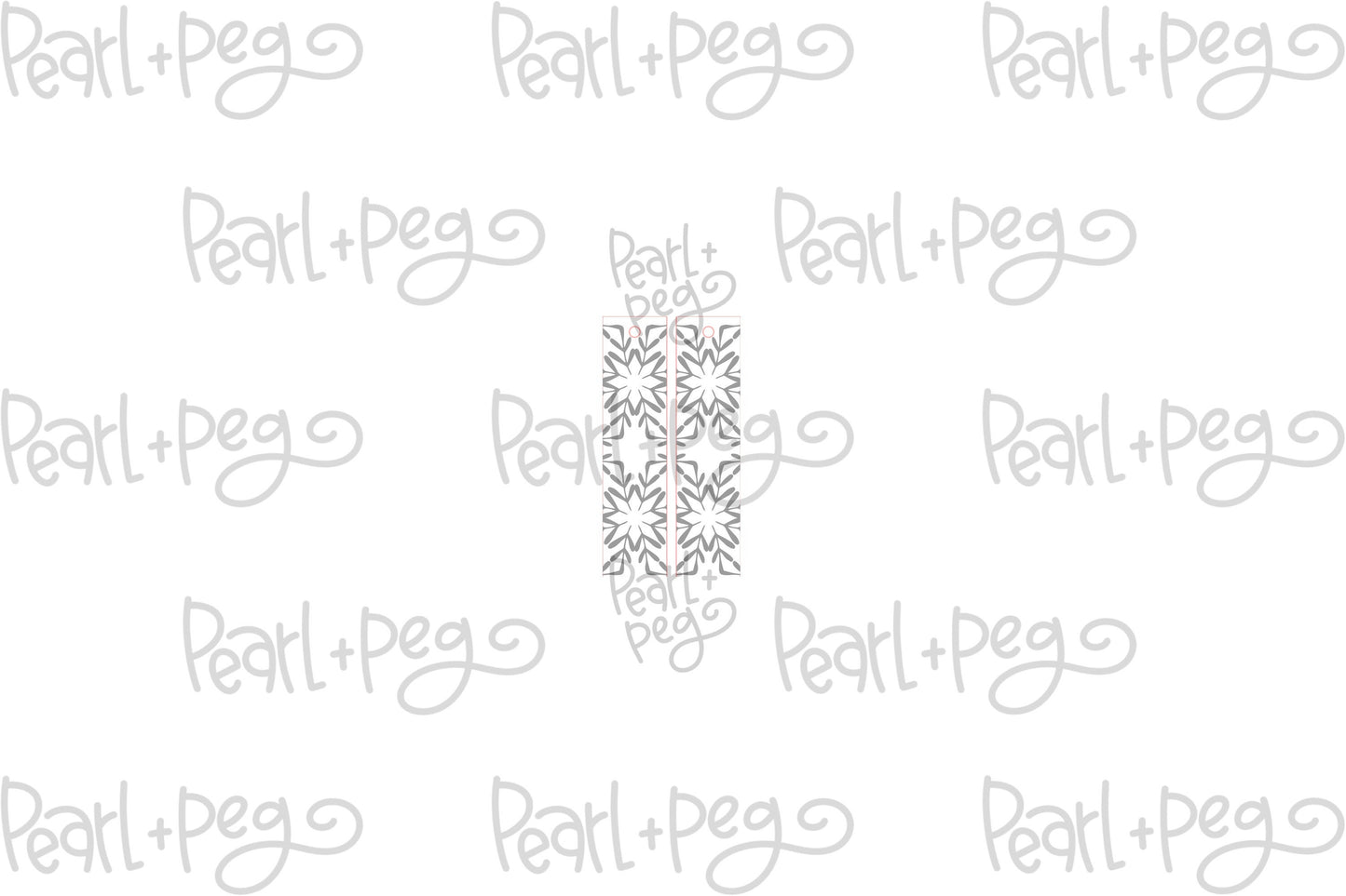 Geometric Floral Bar Laser Engraved Earrings Digital Download