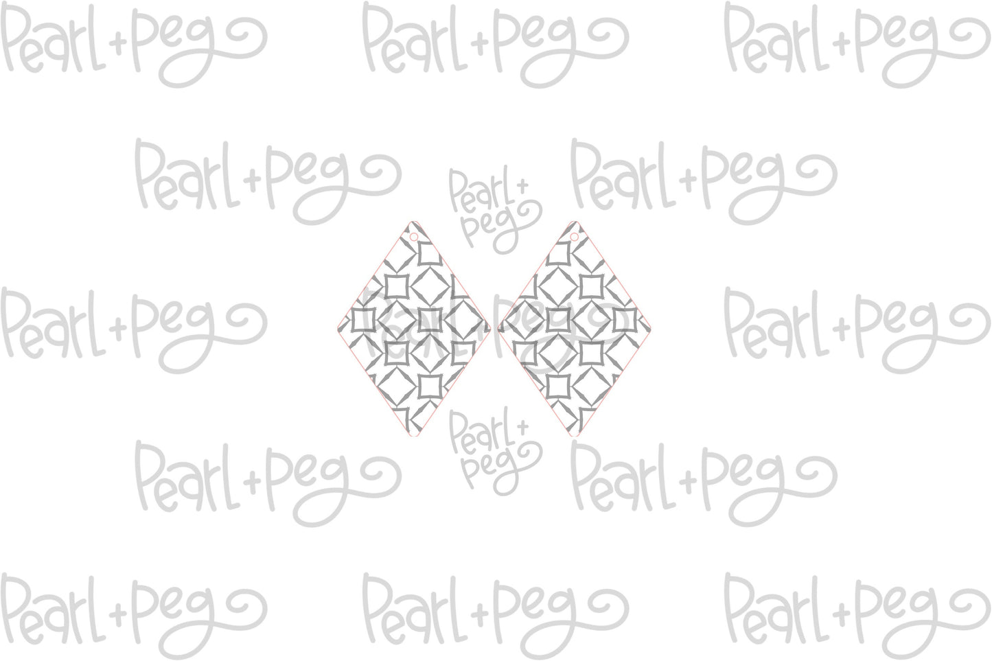 Squares and Diamonds Laser Engraved Earrings Digital Download