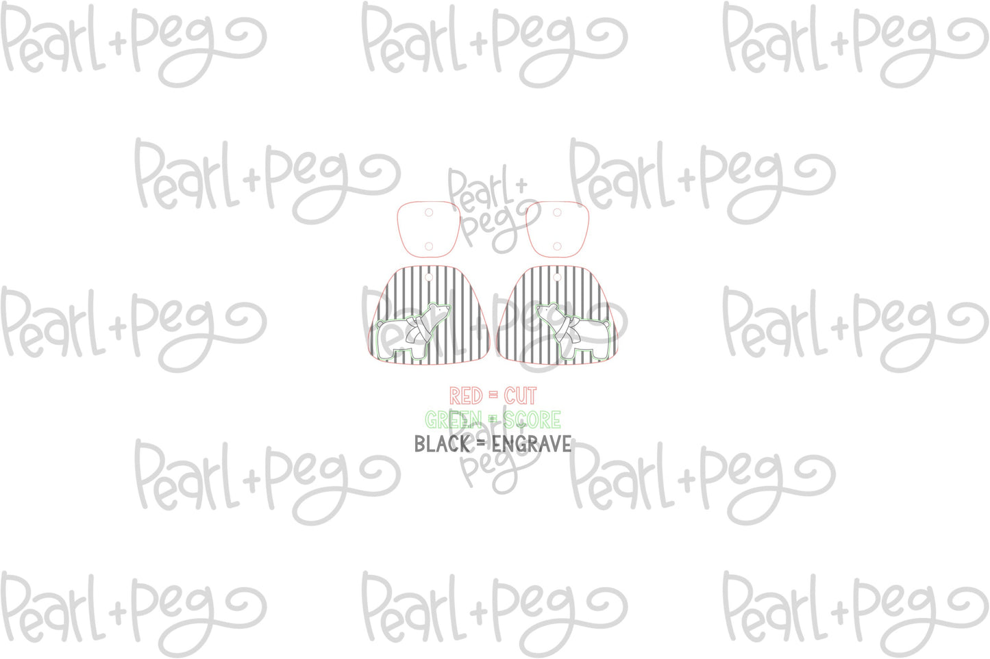 Polar Bear Two Part Laser Engraved Earrings Digital Download