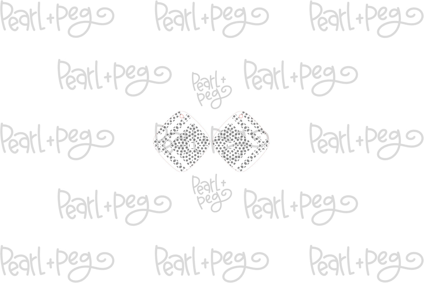 Striped Dots Rounded Diamond Laser Engraved Earrings Digital Download