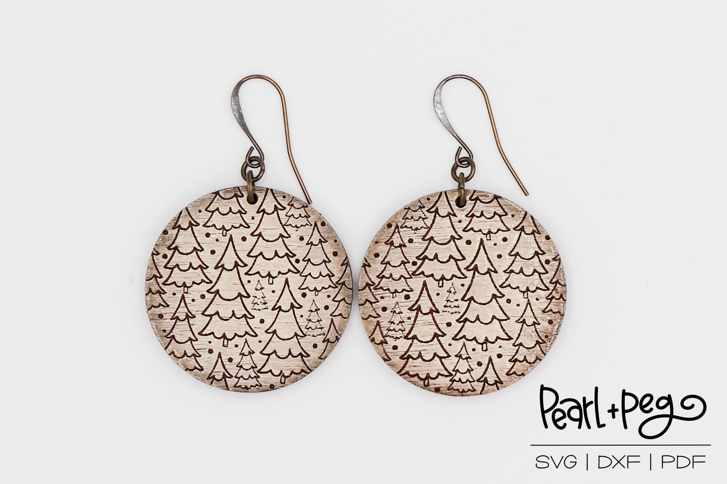 Tree Lot Rounds Laser Engraved Earrings Digital Download