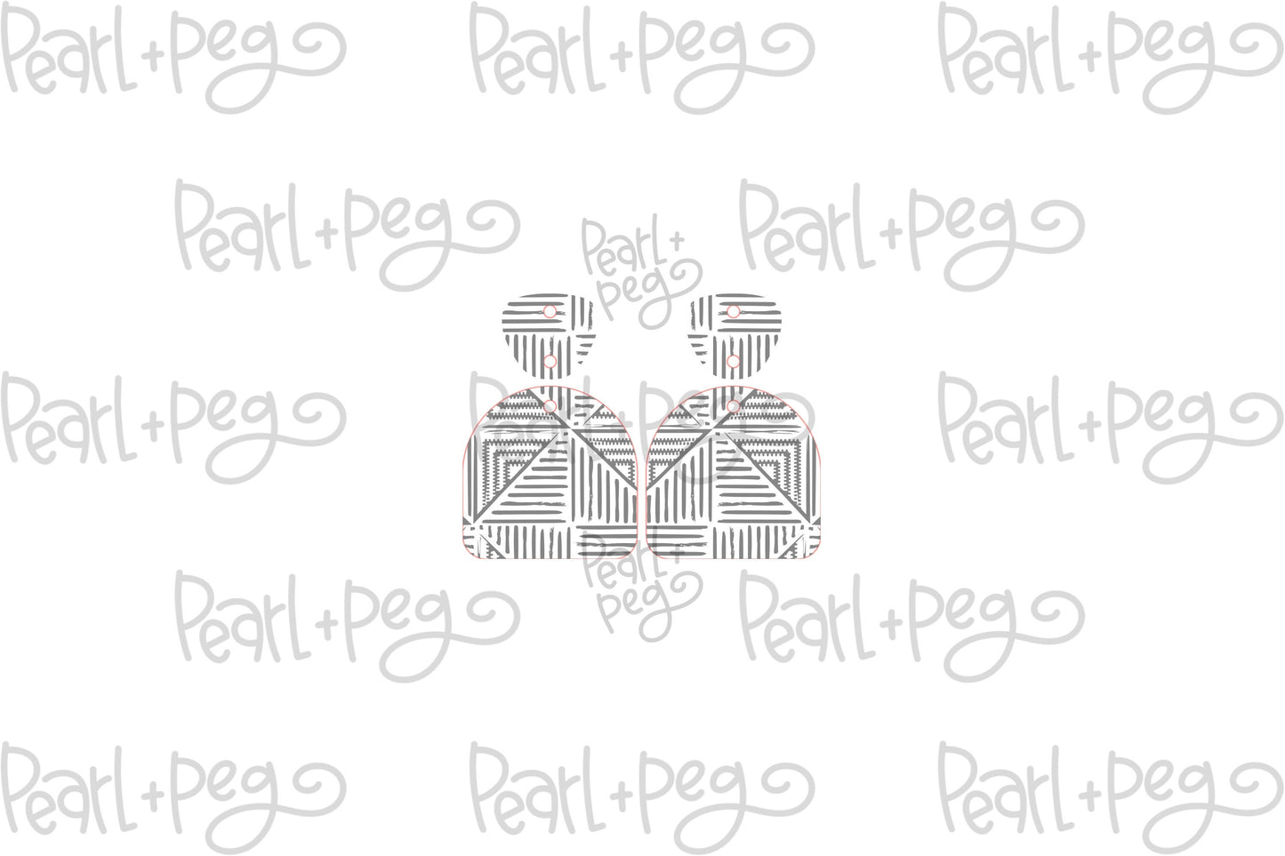 Scratched Aztec 2 Part Laser Engraved Earrings Digital Download