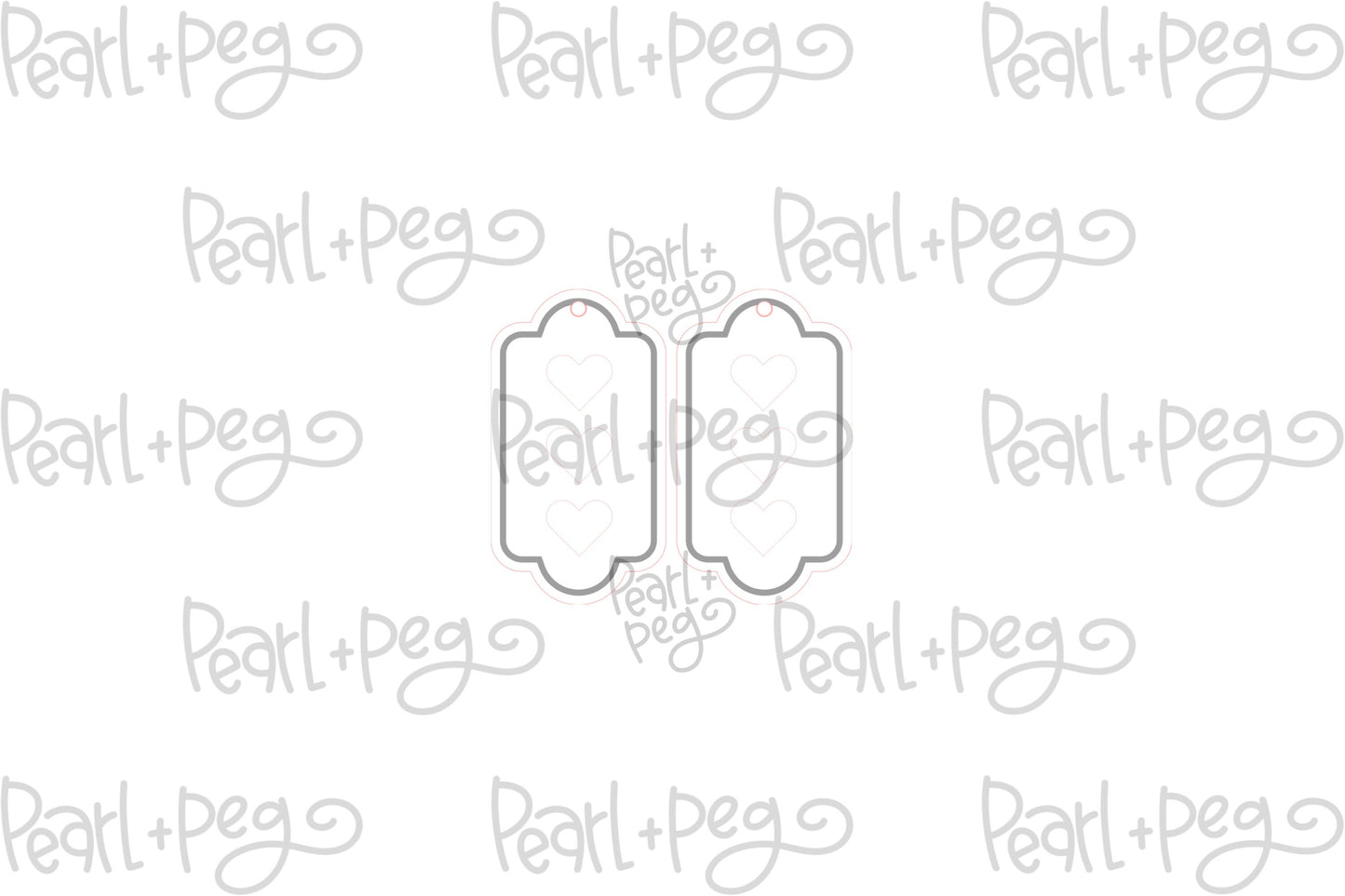 Bordered Tri Hearts Laser Engraved Earrings Digital Download