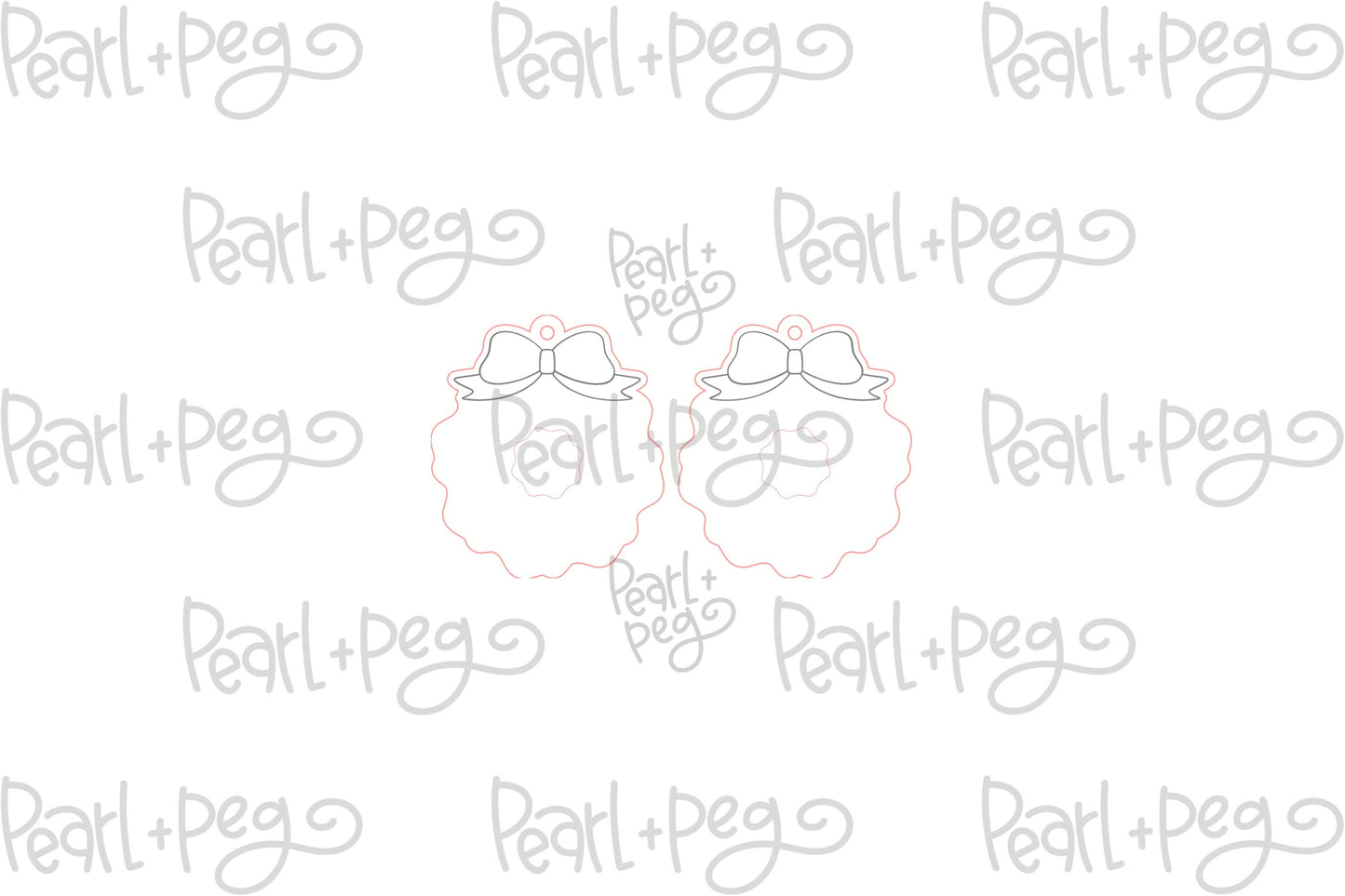 Christmas Wreath Laser Engraved Earrings Digital Download