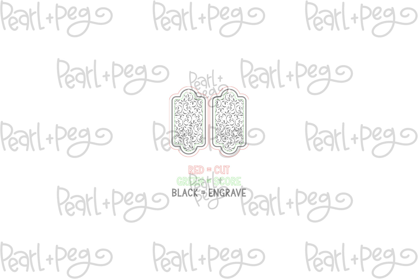 Victorian Panel Window Laser Engraved Earrings Digital Download