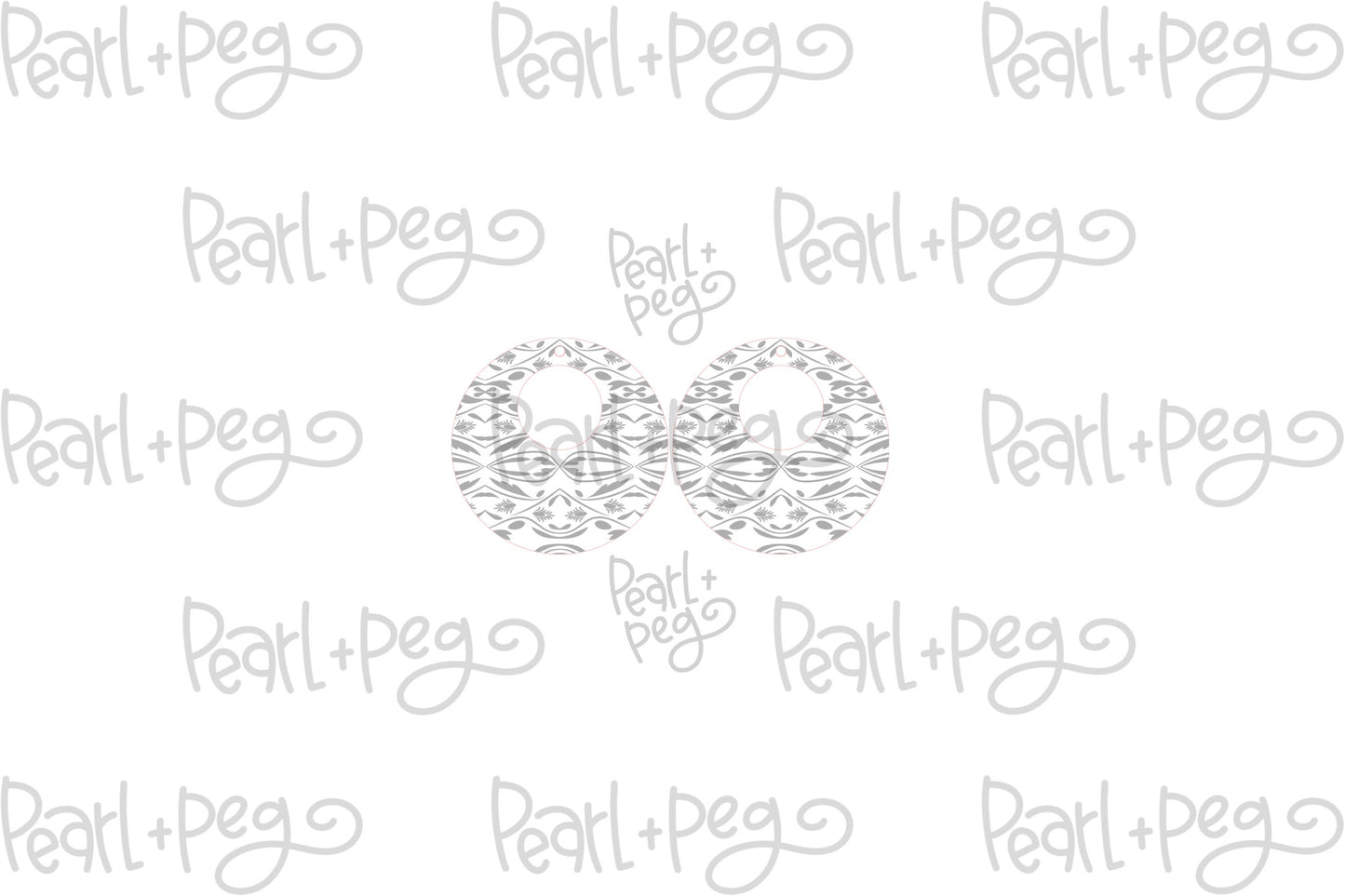 Tribal Wavy Tound Hoop Laser Engraved Earrings Digital Download