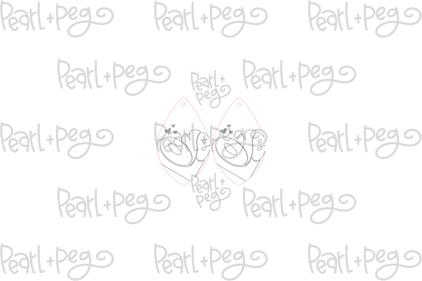 Trendy Love Drop Laser Engraved Earrings Digital Download