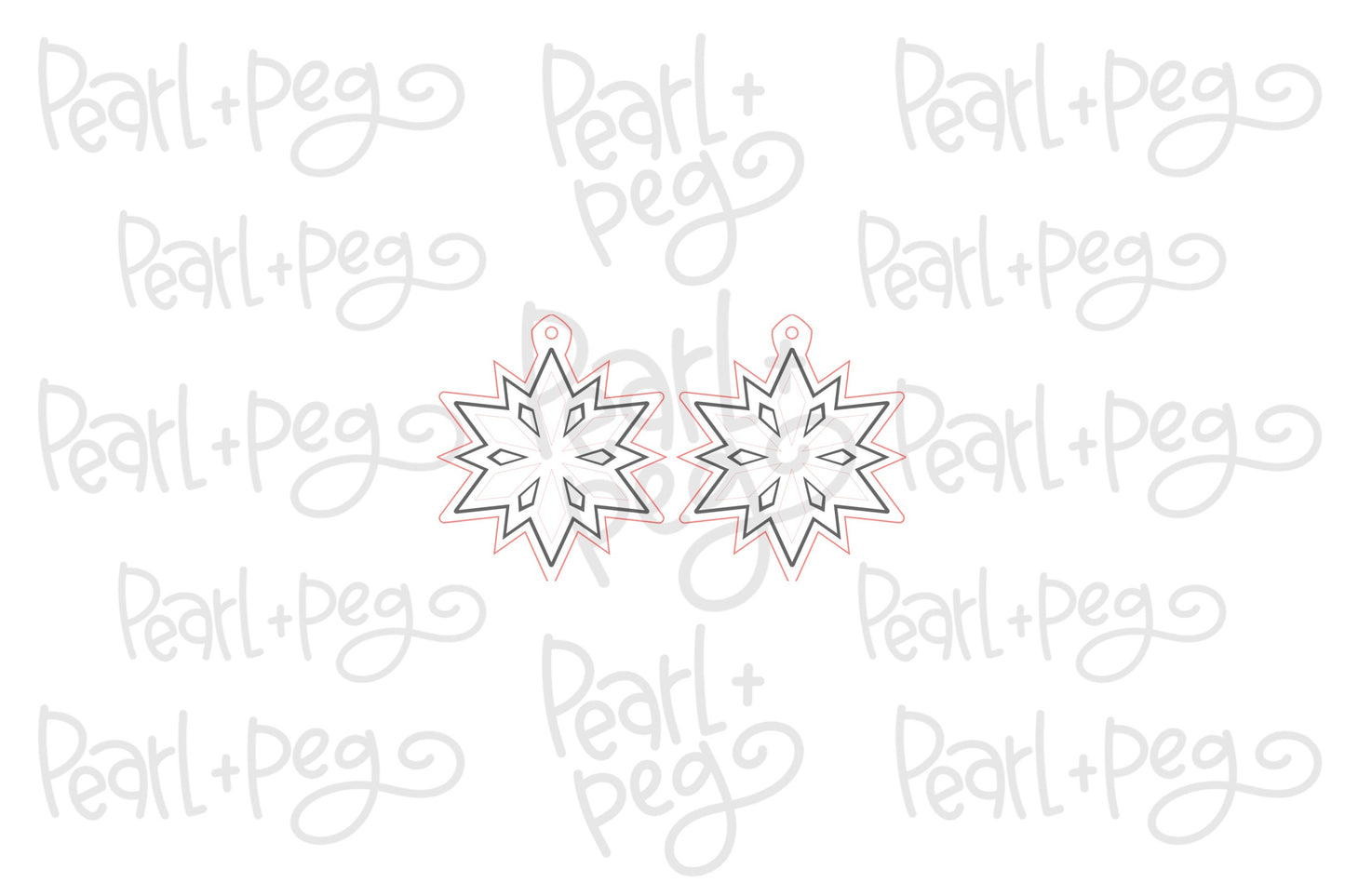 Bordered Snowflake Laser Engraved Earrings Digital Download