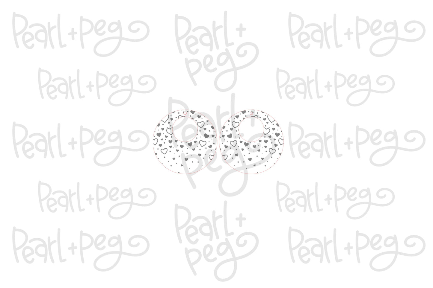 Floral Hearts Hoop Laser Engraved Earrings Digital Download