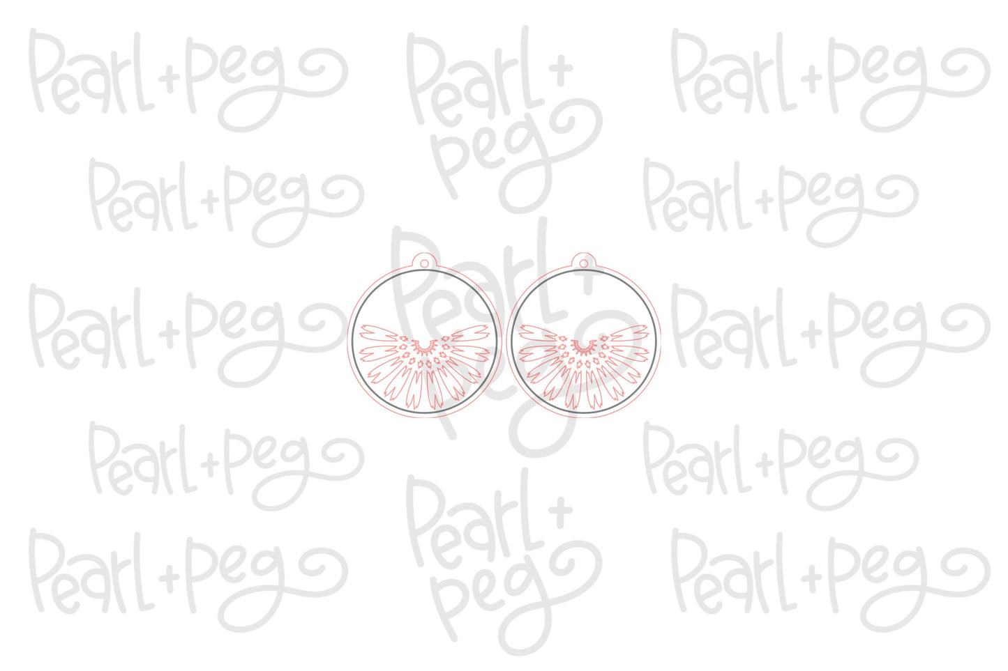 Half Sunflower Round Laser Engraved Earrings Digital Download