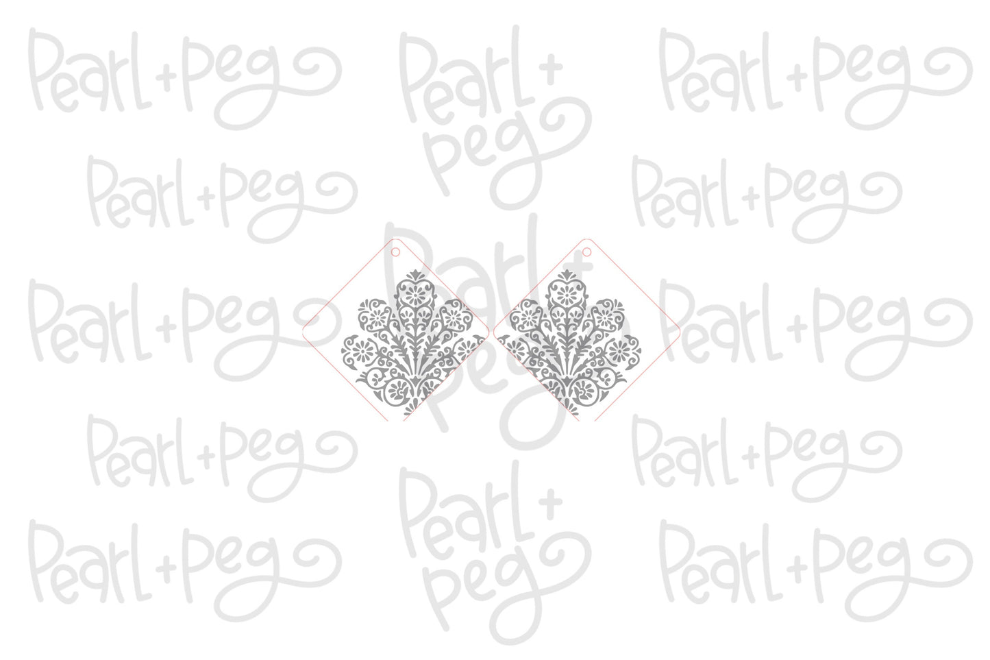 Fluer Diamond Laser Engraved Earrings Digital Download