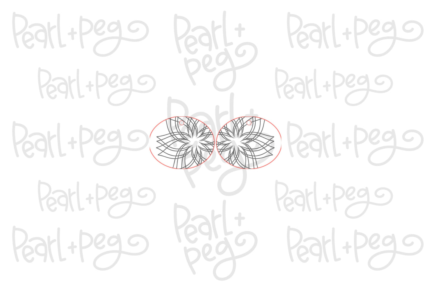 Wide Layered Flower Laser Engraved Earrings Digital Download