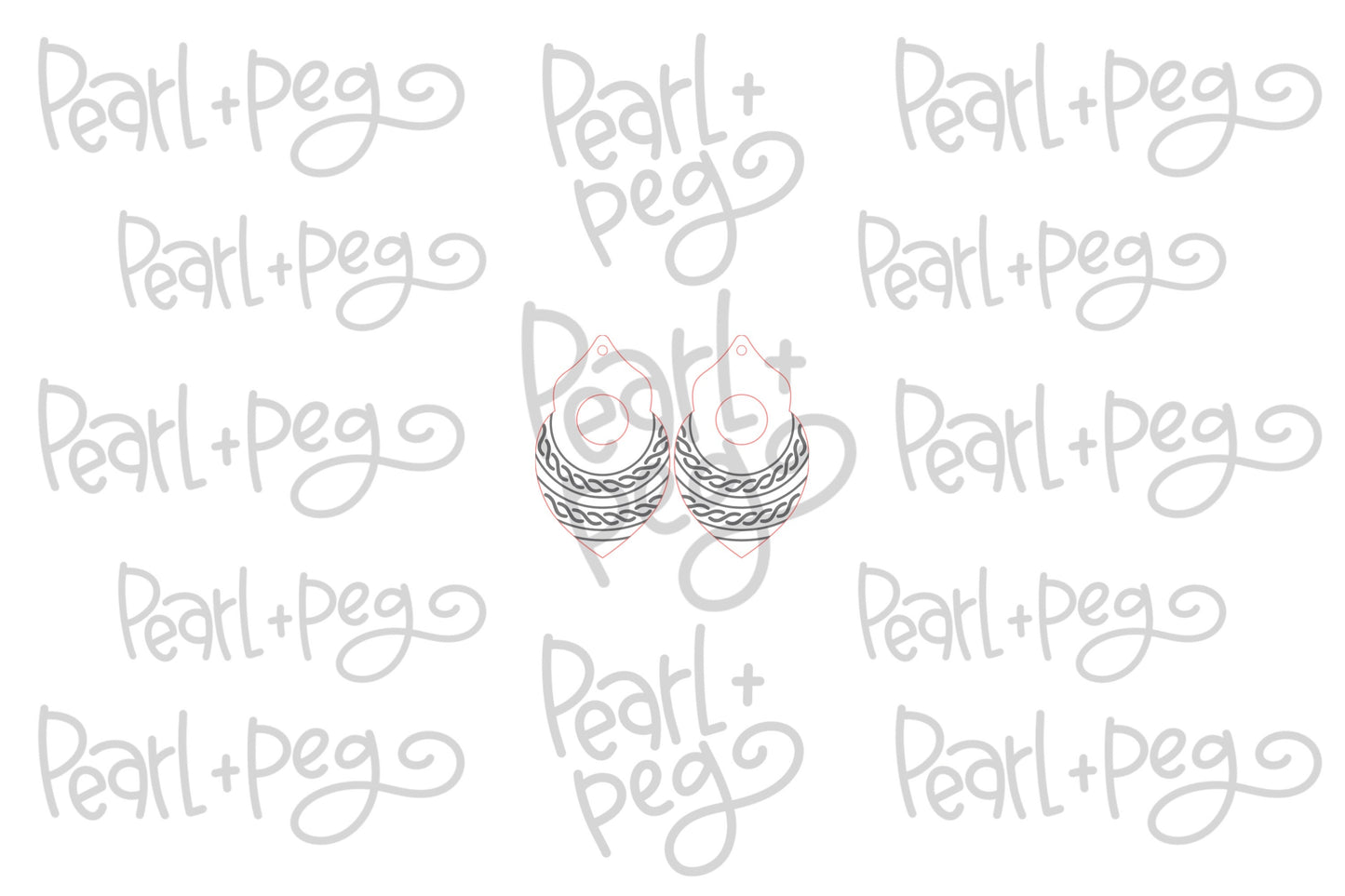 Roped Dangle Hoop Laser Engraved Earrings Digital Download