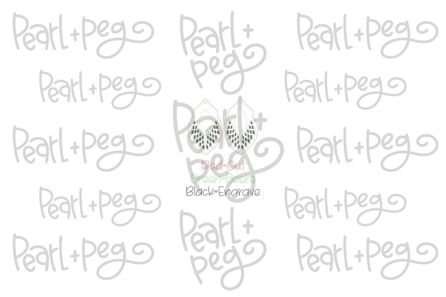 Checkered Hoop Drop Laser Engraved Earrings Digital Download