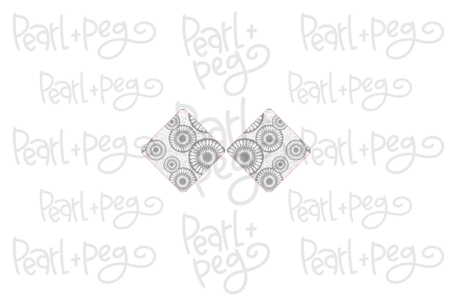 Grunge Circles Diamond Laser Engraved Earrings Digital Download