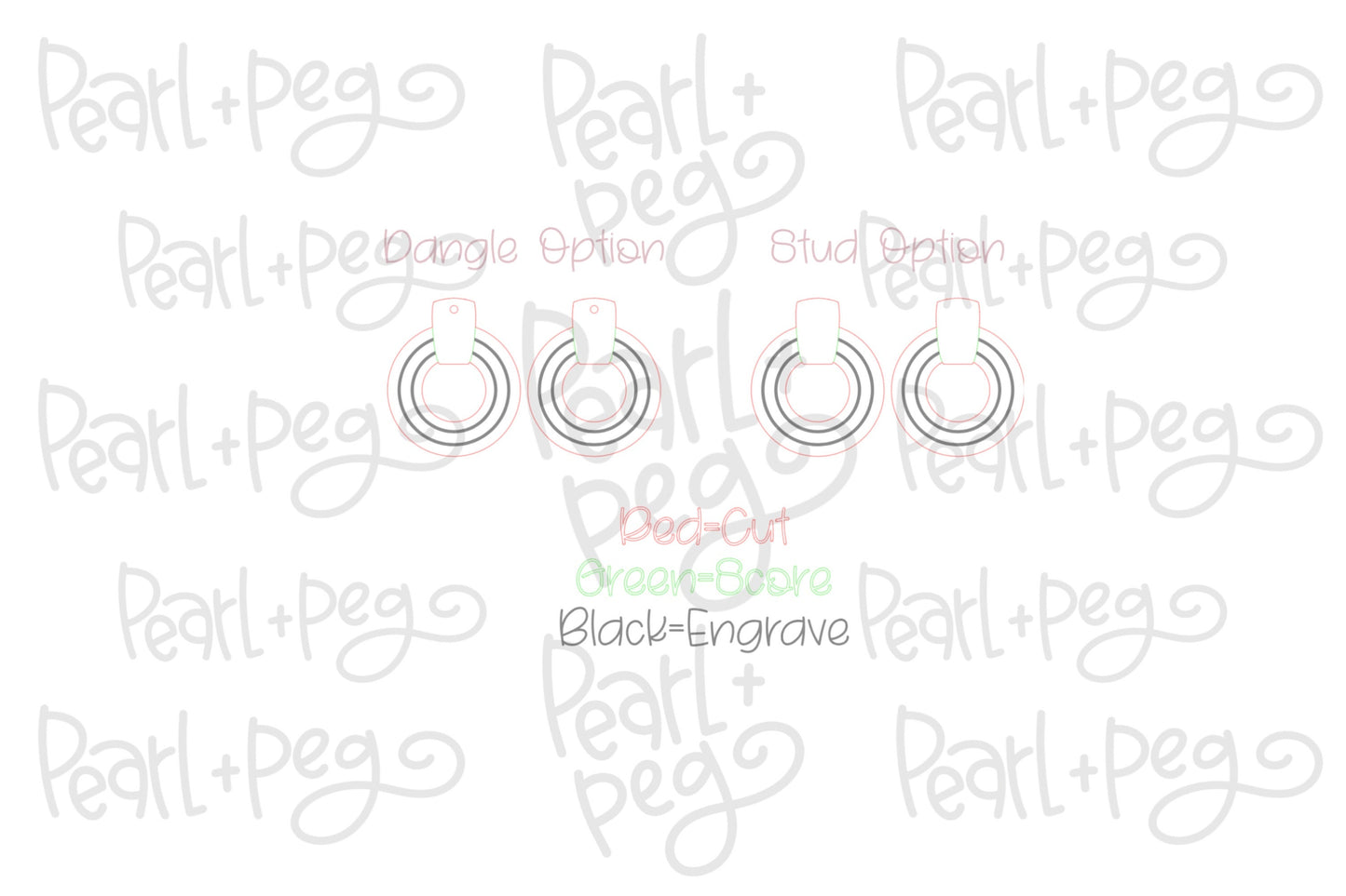 Circled Sara Laser Engraved Earrings Digital Download