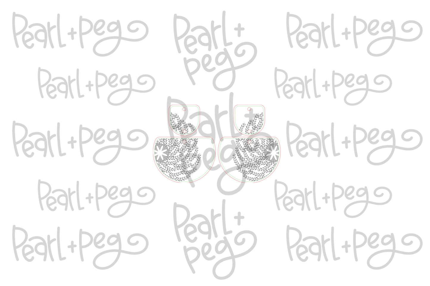 Vine Swirl 2 Part Laser Engraved Earrings Digital Download