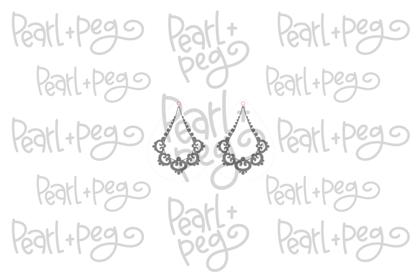 Pearl Drop Necklace Laser Engraved Earrings Digital Download