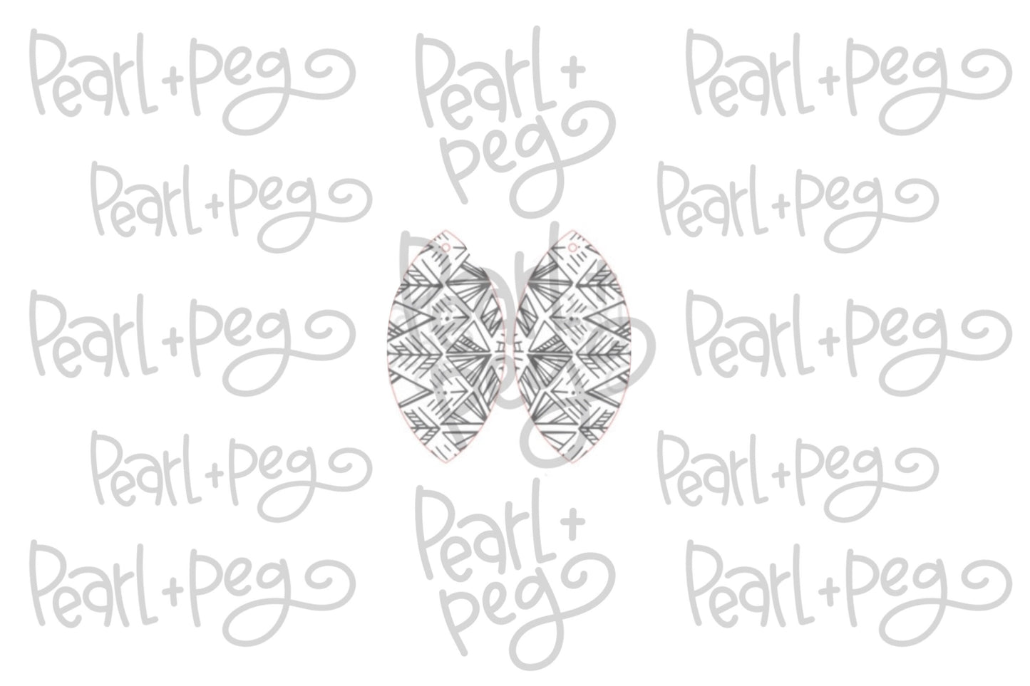 Abstract Tribal Aztec Drop Laser Engraved Earrings Digital Download
