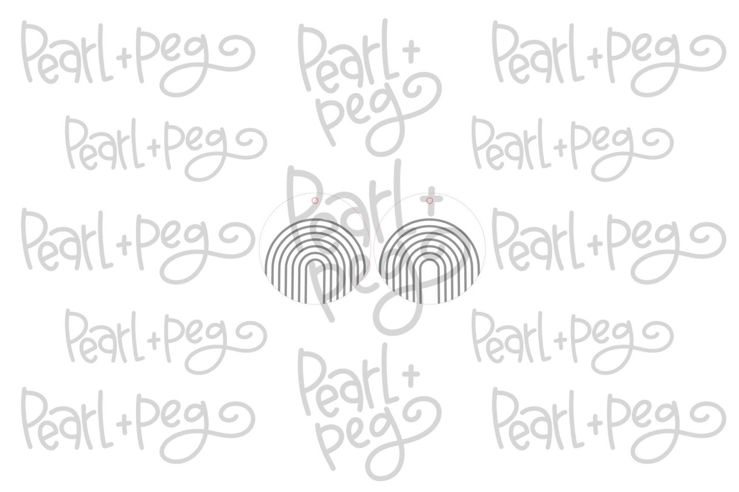 Rainbow Round Laser Engraved Earrings Digital Download