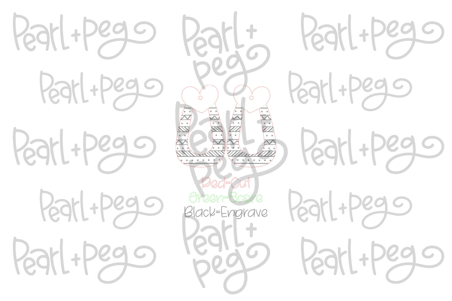 Aztec Heart Loop Laser Engraved Earrings Digital Download