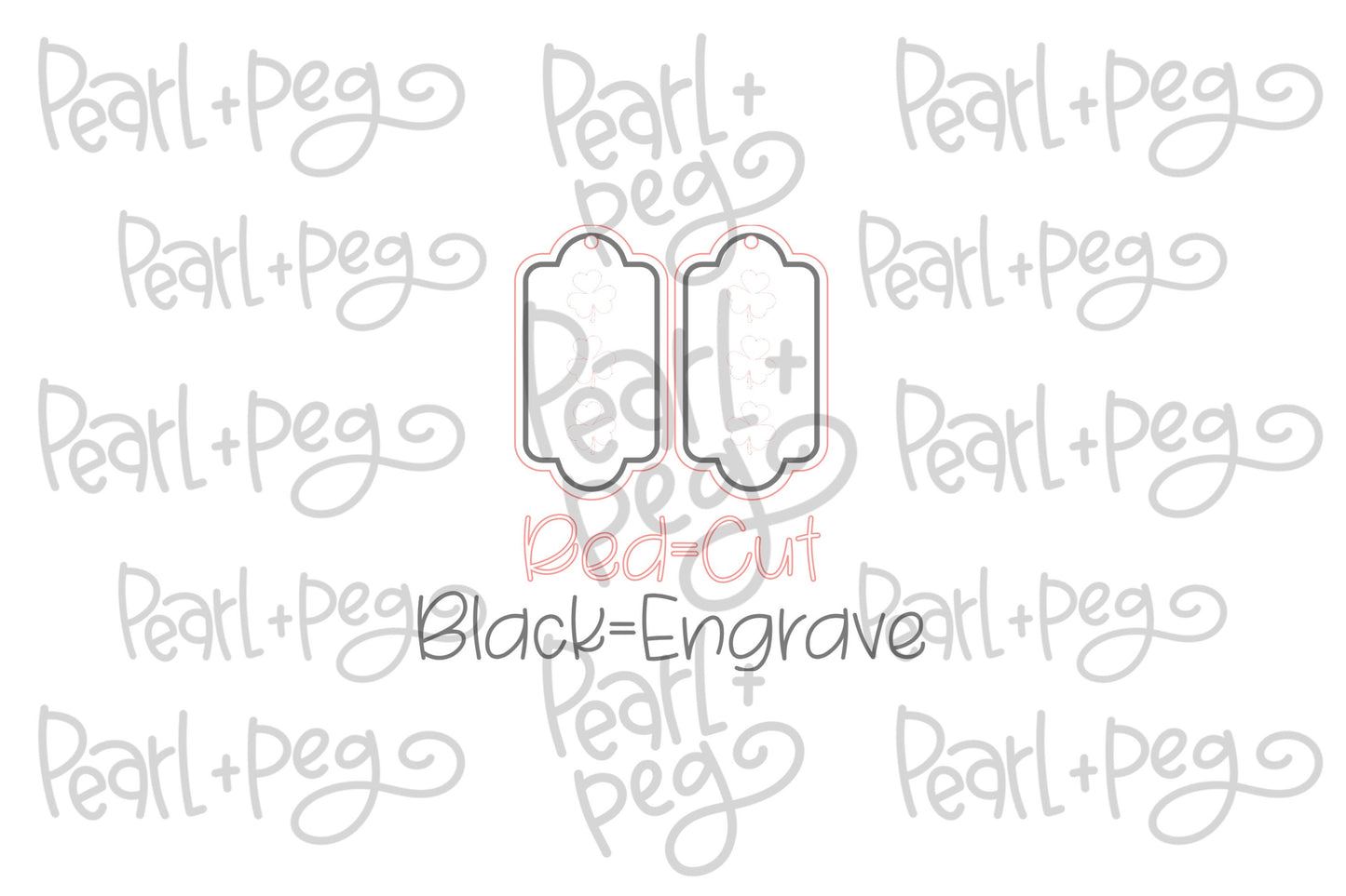 Bordered Shamrock Row Laser Engraved Earrings Digital Download