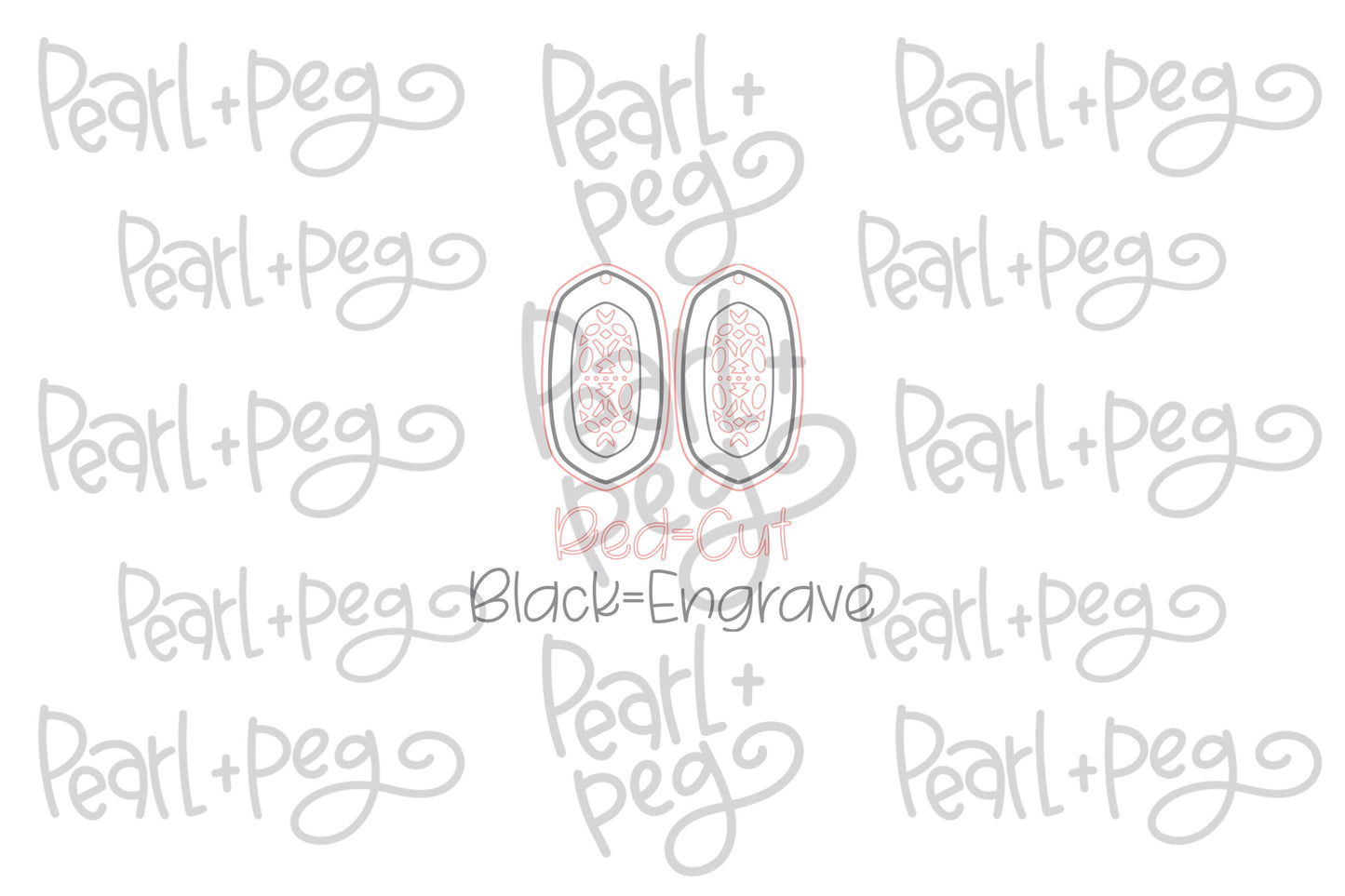 Tribal Center Cutout Laser Engraved Earrings Digital Download