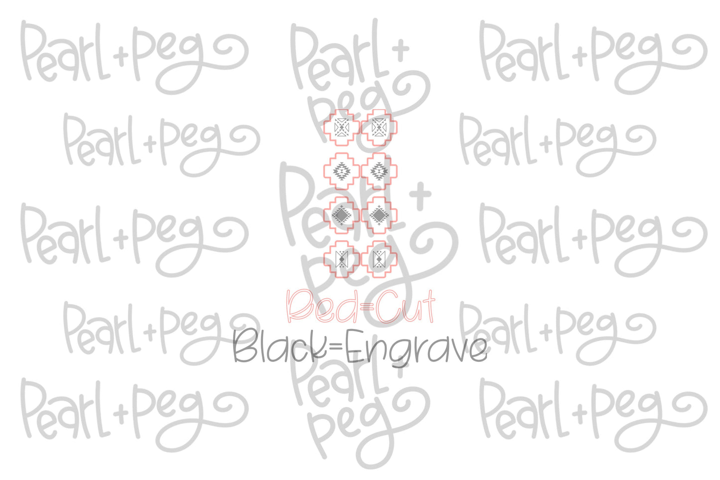 Aztec Stud Set Laser Engraved Earrings Digital Download