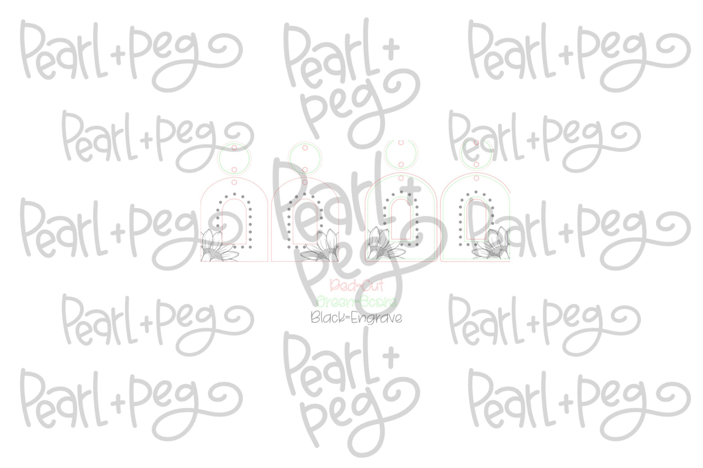 Sunflower Open Window Laser Engraved Earrings Digital Download