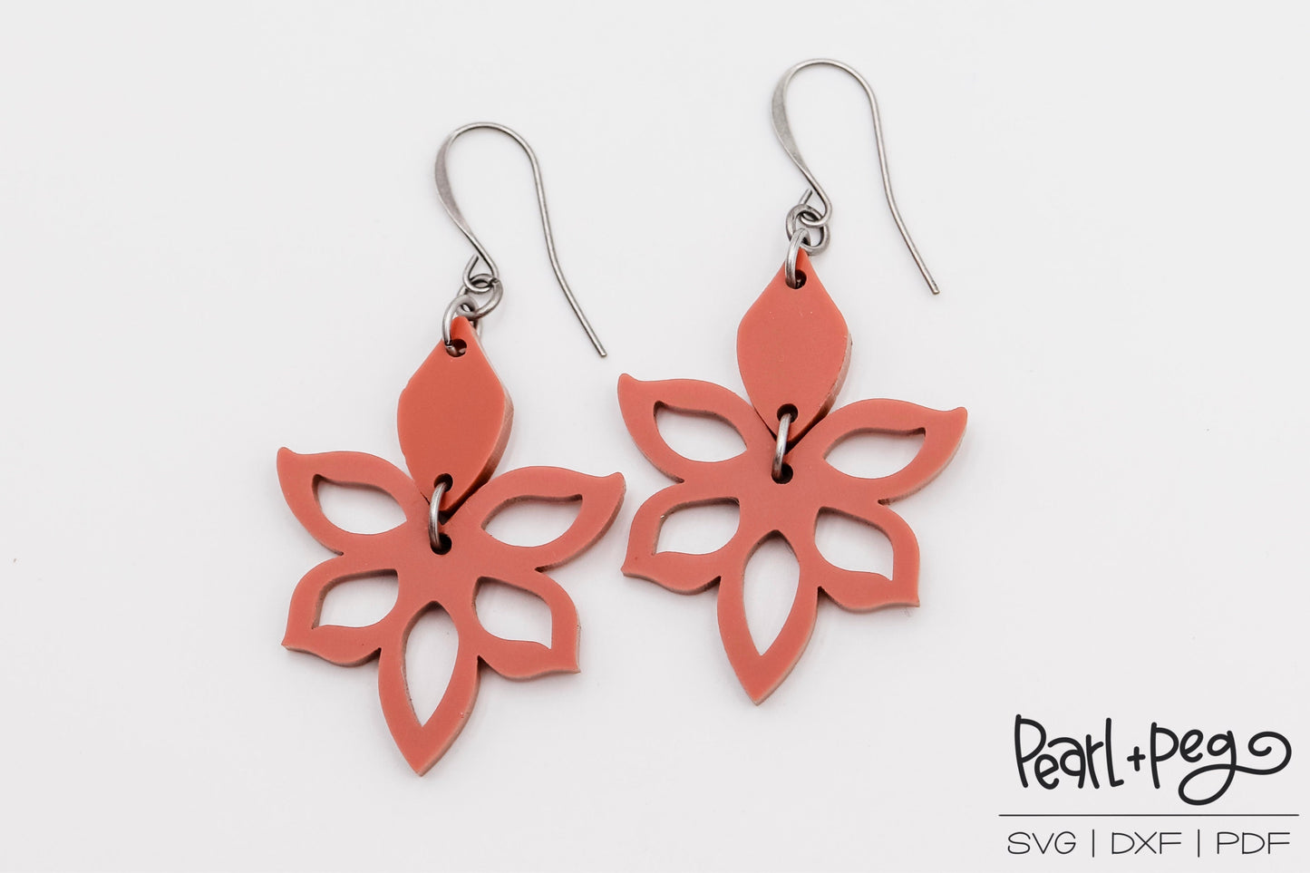 Regal 2 Part Cutout Laser Engraved Earrings Digital Download