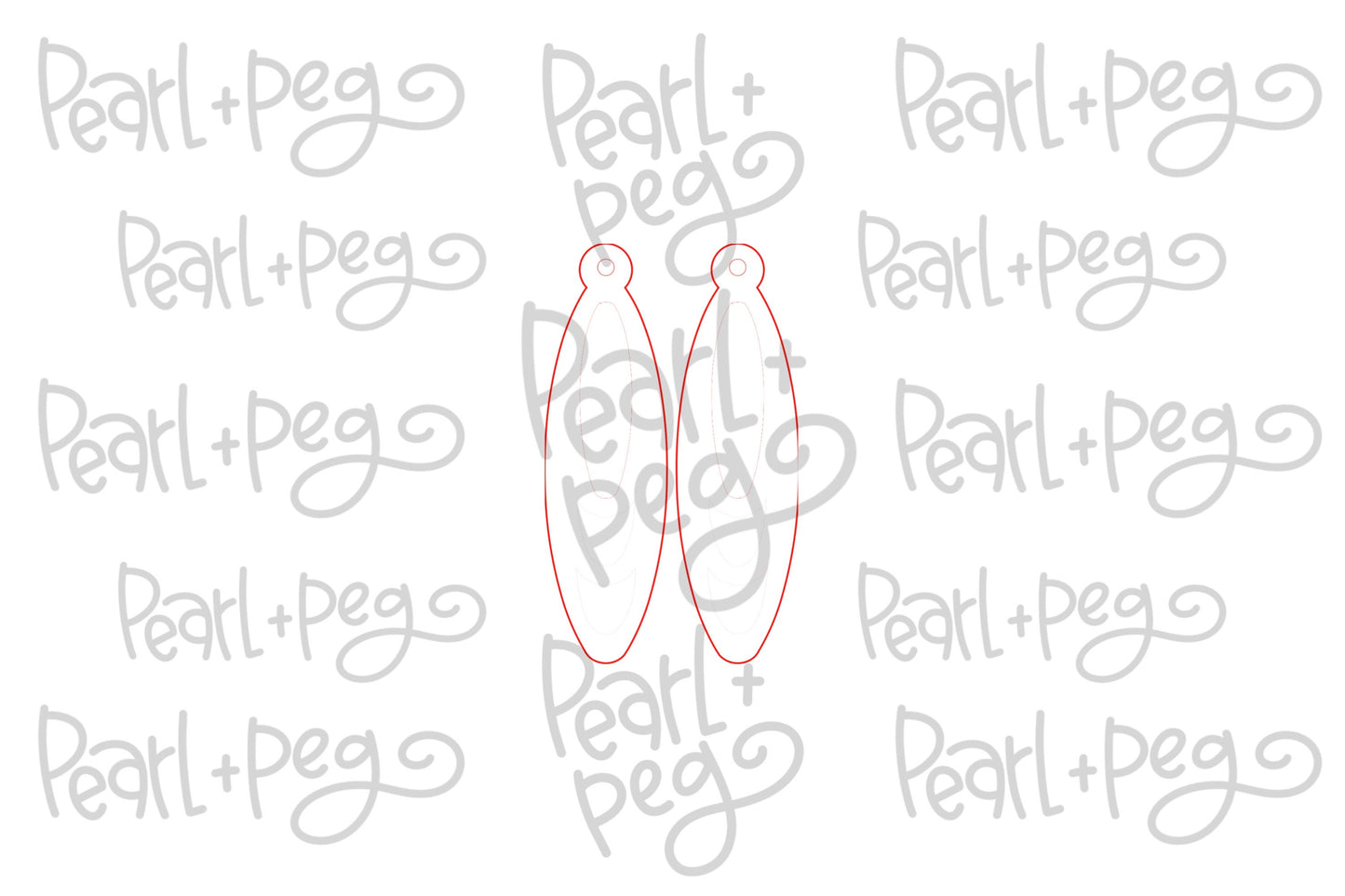 Skinny Hoop Oval Bar Laser Engraved Earrings Digital Download