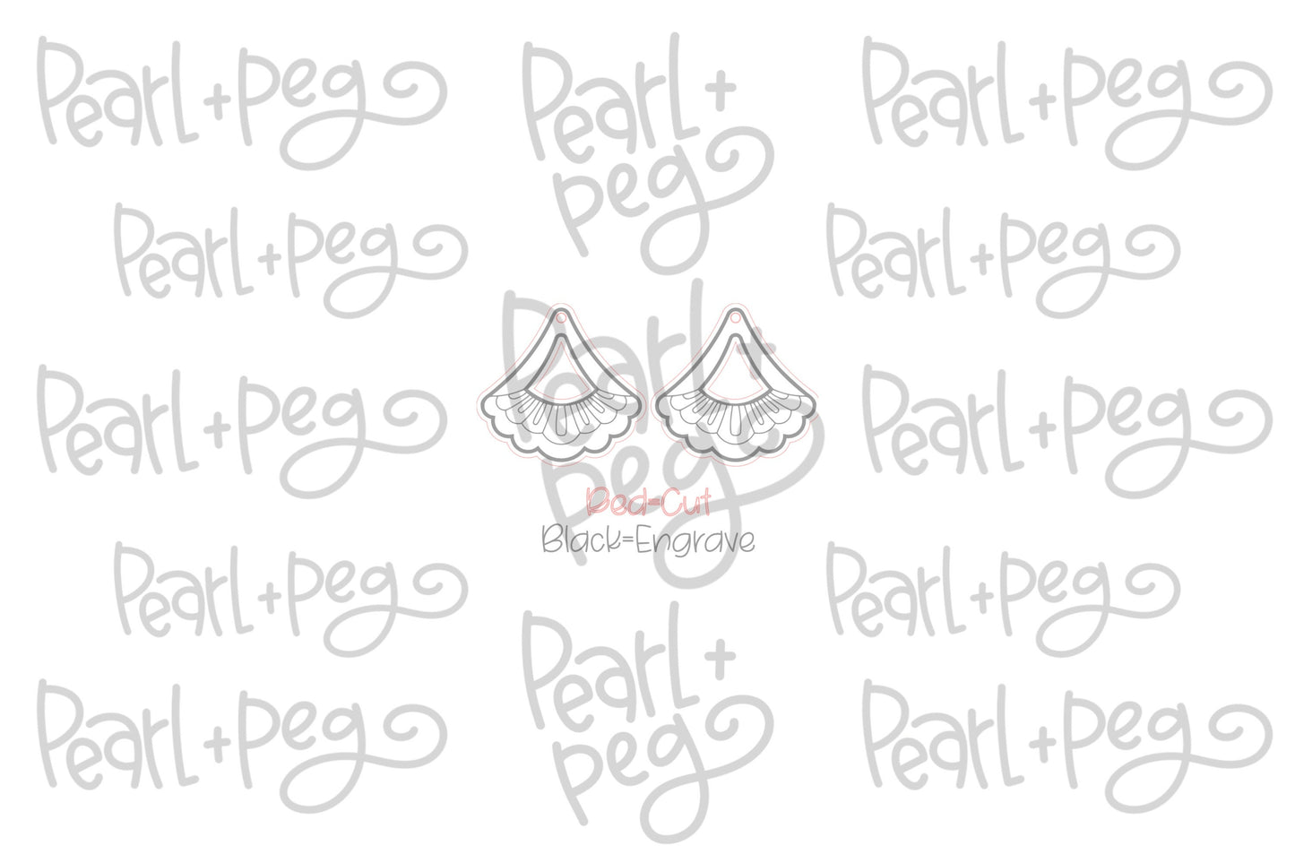 Wide Scalloped Dangle Laser Engraved Earrings Digital Download