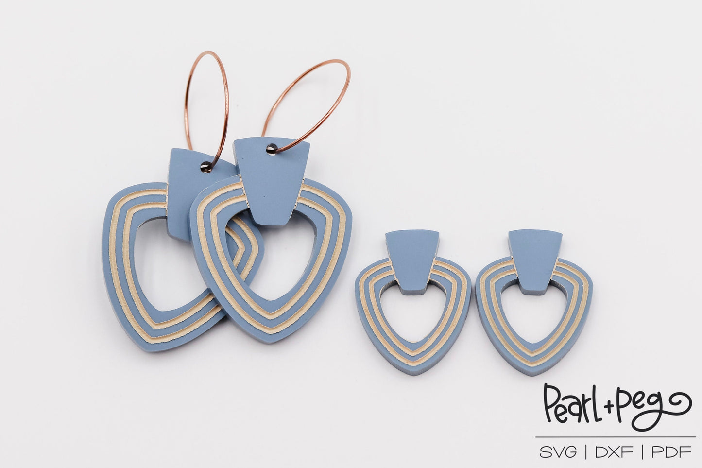 Bordered Triangle 2 Options Laser Engraved Earrings Digital Download