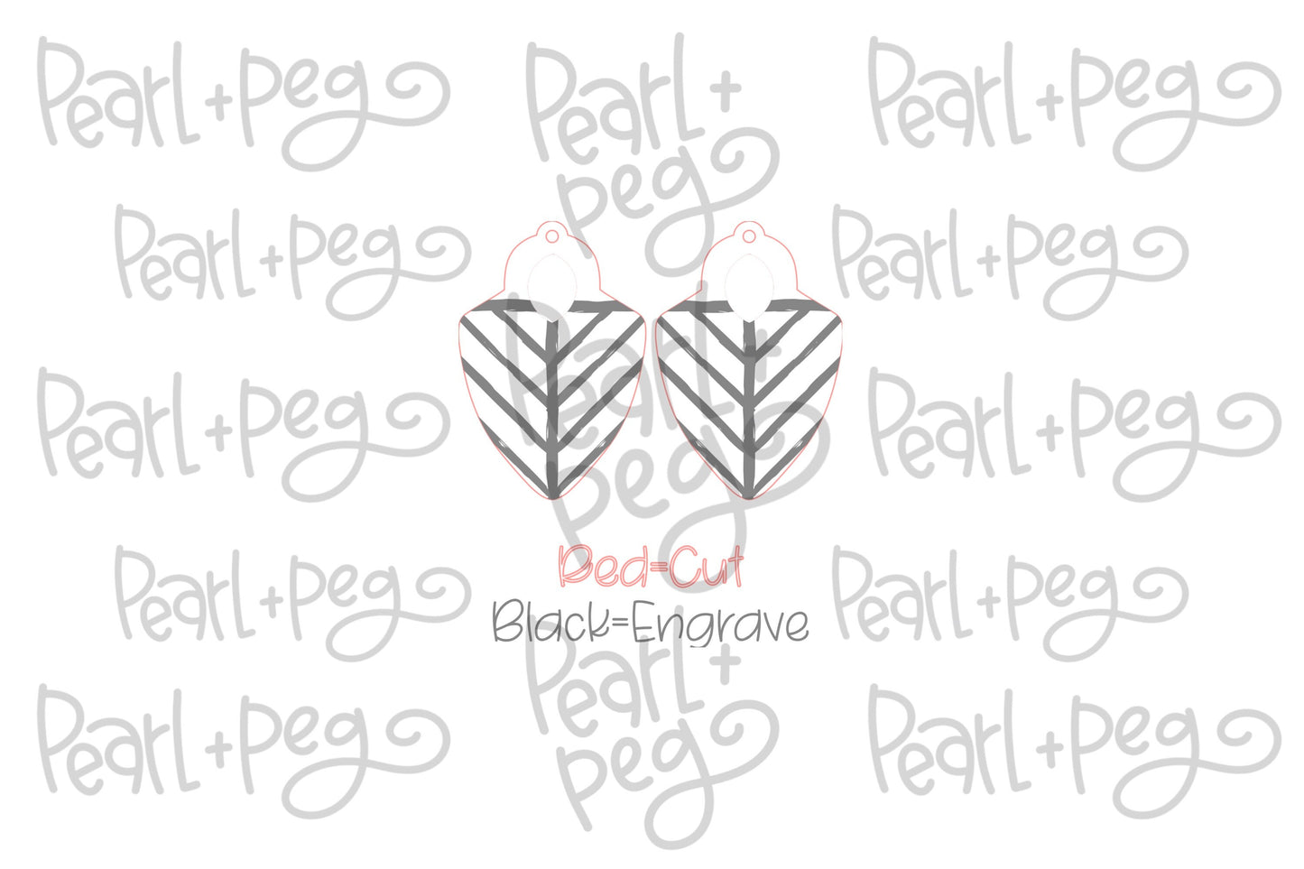 Thick Lined Spear Laser Engraved Earrings Digital Download