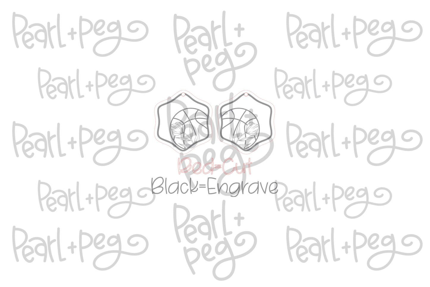 Floral Basketball Laser Engraved Earrings Digital Download