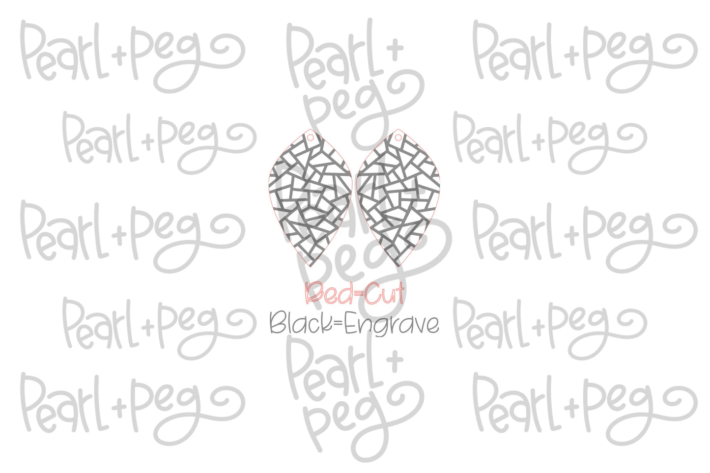 Stained Glass Abstract Laser Engraved Earrings Digital Download