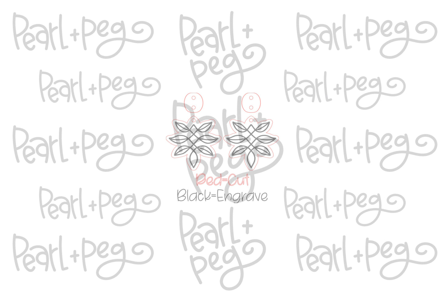 Cross Cross Vine Leaf Laser Engraved Earrings Digital Download