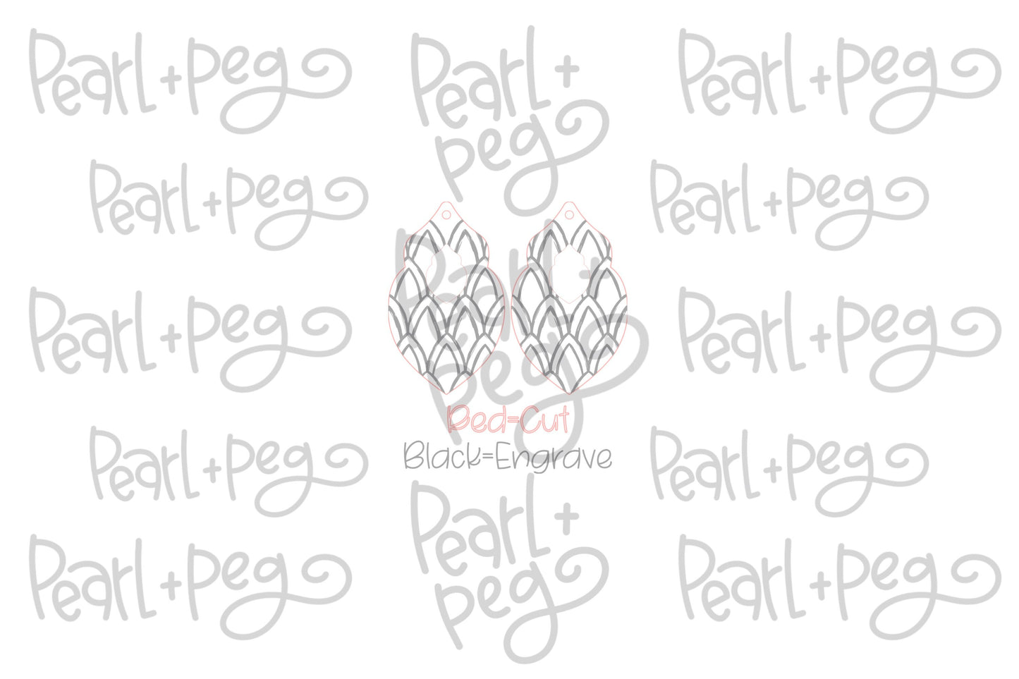 Cascade Fancy Drop Hoop Laser Engraved Earrings Digital Download