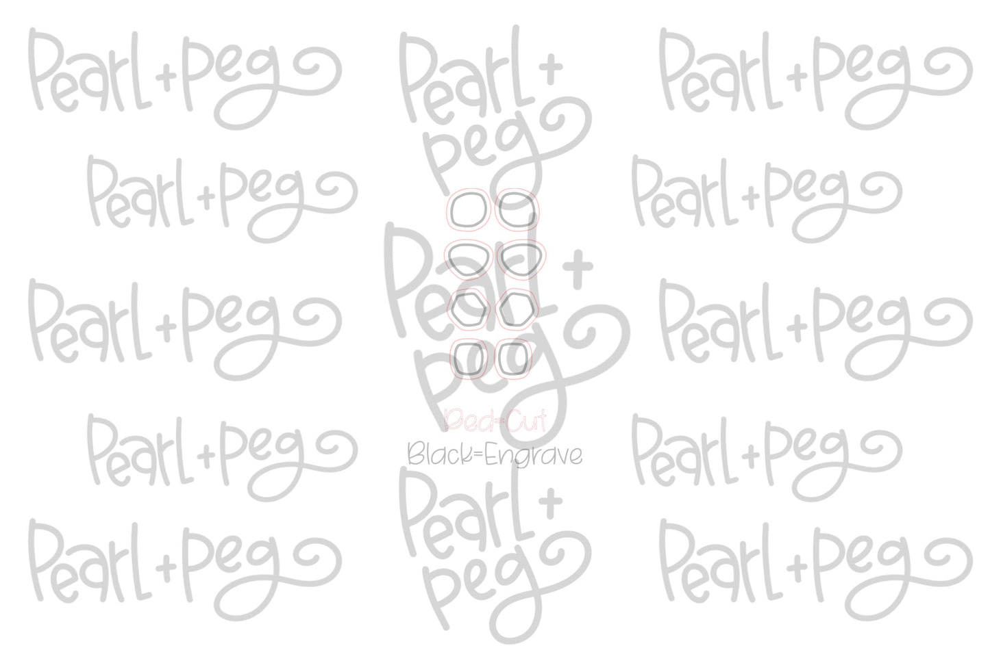 Abstract Shaped Bordered Studs Laser Engraved Earrings Digital Download