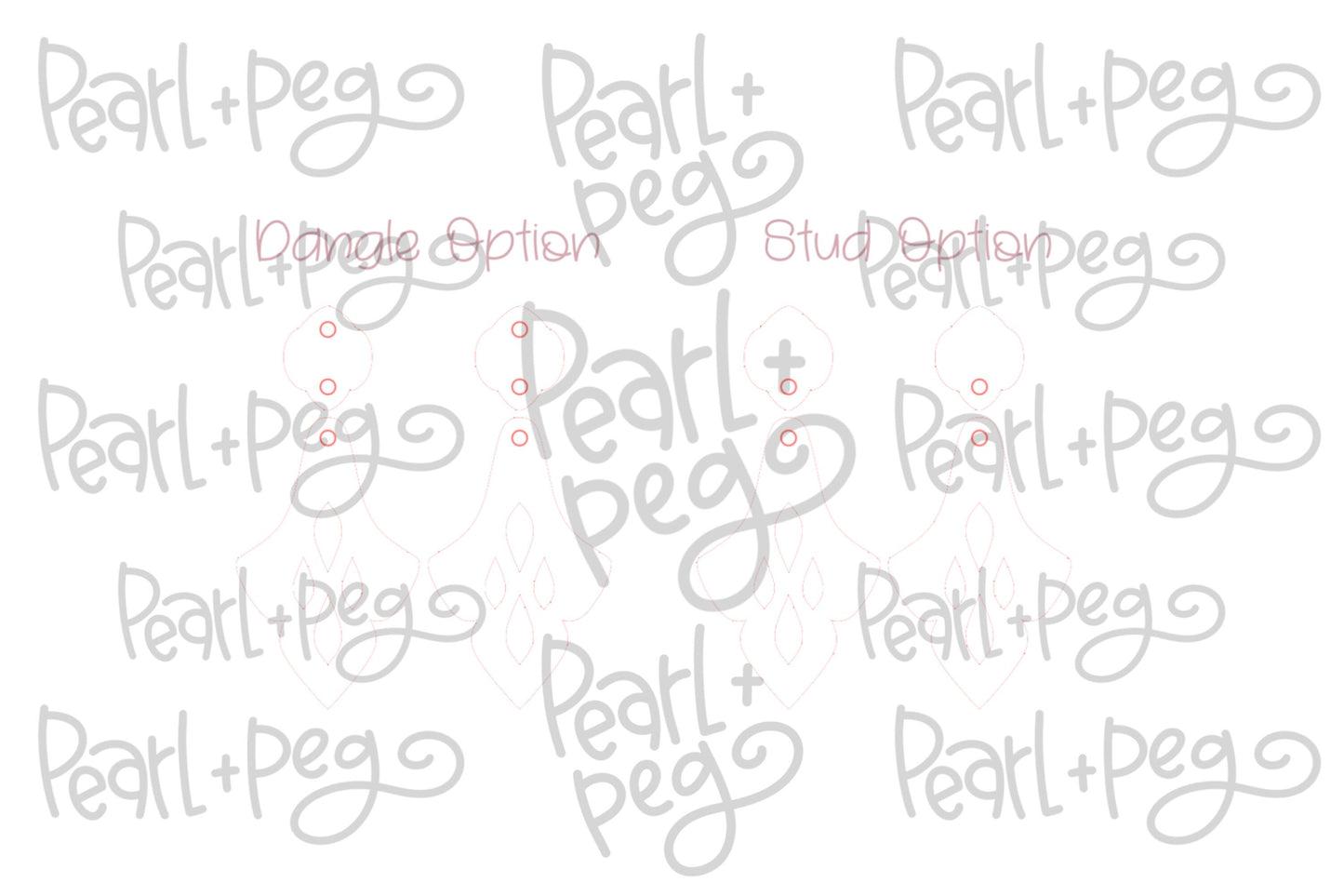 Flourish Drop Stud Dangle Laser Engraved Earrings Digital Download