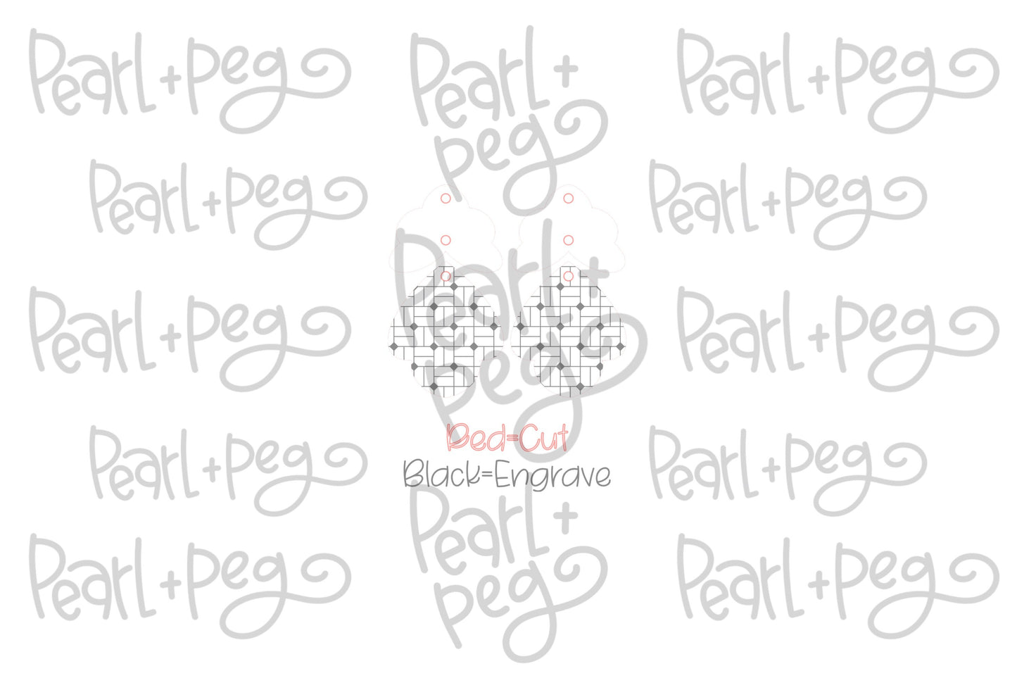 Classy 2 Part Upper Scallop Laser Engraved Earrings Digital Download