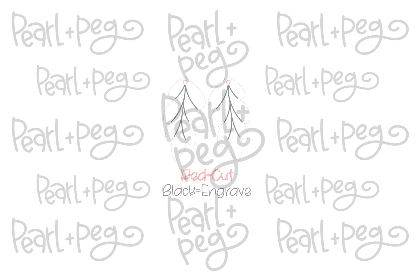 Lined Long Leaf Laser Engraved Earrings Digital Download